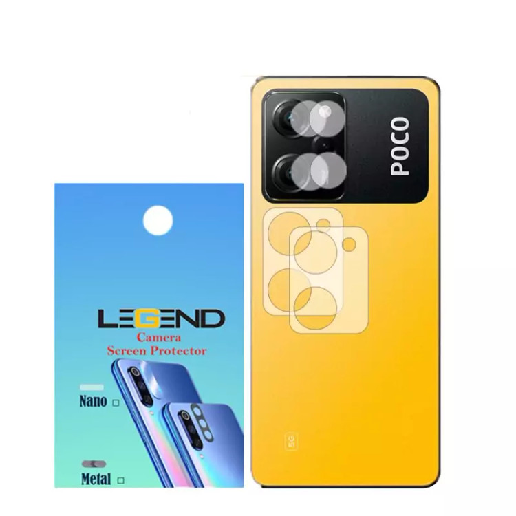 محافظ لنز دوربین لجند مدل نانوگلس مناسب برای موبایل شیائومی Poco X5 Pro بسته 2 عددی