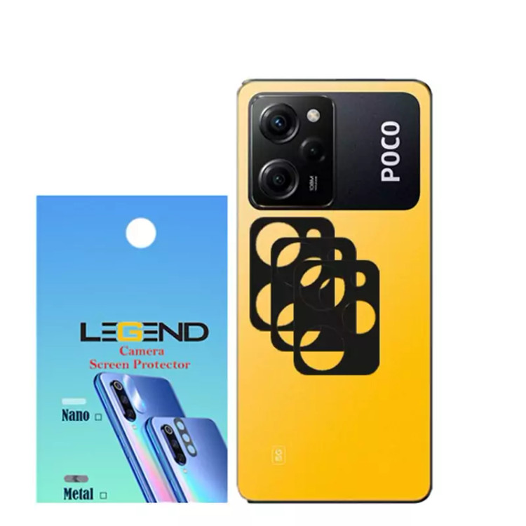 محافظ لنز دوربین لجند مدل قابدار مناسب موبایل شیائومی Poco X5 Pro بسته 3 عددی