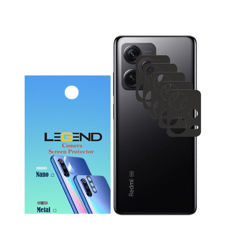 محافظ لنز دوربین لجند مدل قابدار مناسب برای موبایل شیائومی Note 12 Pro 5G بسته 5 عددی