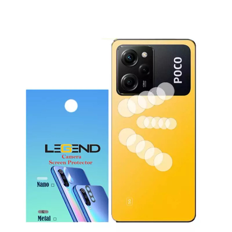 محافظ لنز دوربین لجند مدل نانو گلس مناسب موبایل شیائومی Poco X5 Pro بسته 5عددی