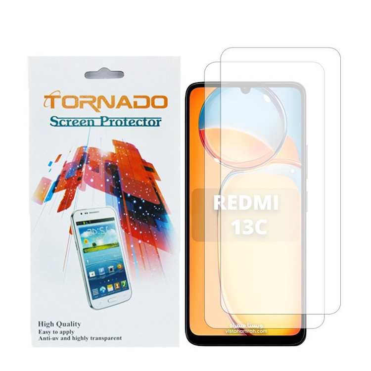 گلس محافظ صفحه نمایش تورنادو مدل نانو گلس مناسب برای موبایل شیائومی Redmi 13C بسته 2 عددی