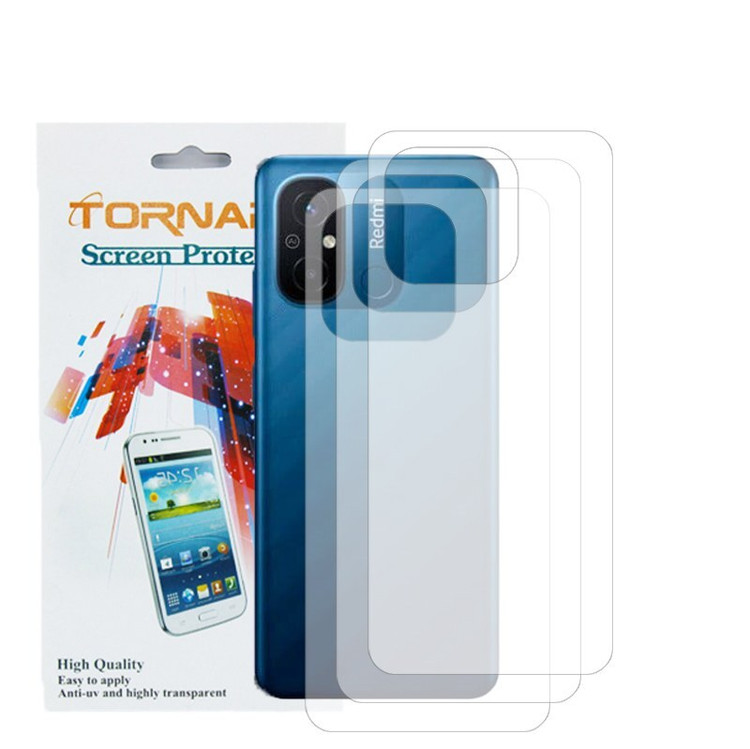برچسب پوششی پشت گوشی مدل تورنادو مناسب برای موبایل شیائومی Redmi 12C بسته 3 عددی