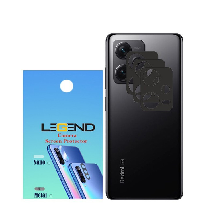 محافظ لنز دوربین لجند مدل قابدار مناسب برای موبایل شیائومی Note 12 Pro 5G بسته 3 عددی
