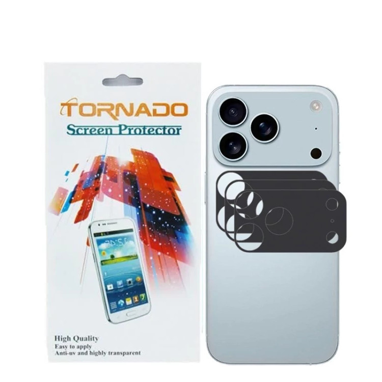 محافظ لنز دوربین تورنادو مدل قابدار مناسب برای موبایل اپل iPhone 17 Pro بسته 3 عددی