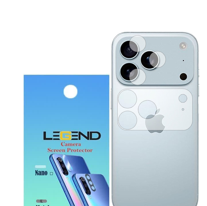 محافظ لنز دوربین لجند مدل نانو گلس مناسب برای موبایل اپل iPhone 18 Pro Max